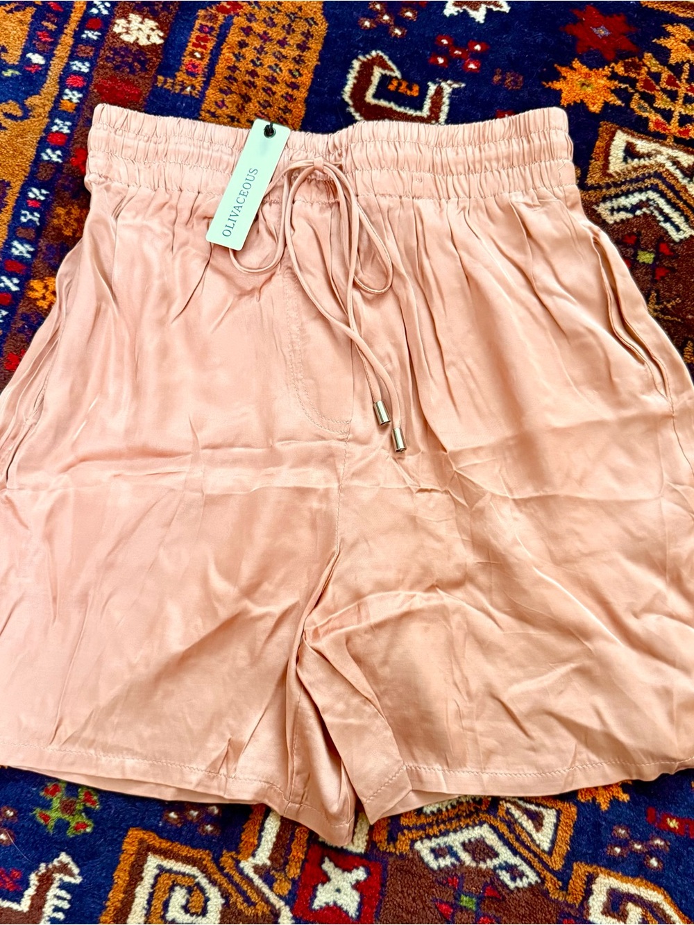 NWT Anthropologie Olivaceous Satin Shorts